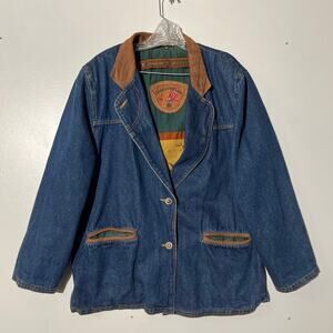 Vintage Outback Red Casual Leather Games Button Up Blazer‎ Jacket Men's Medium